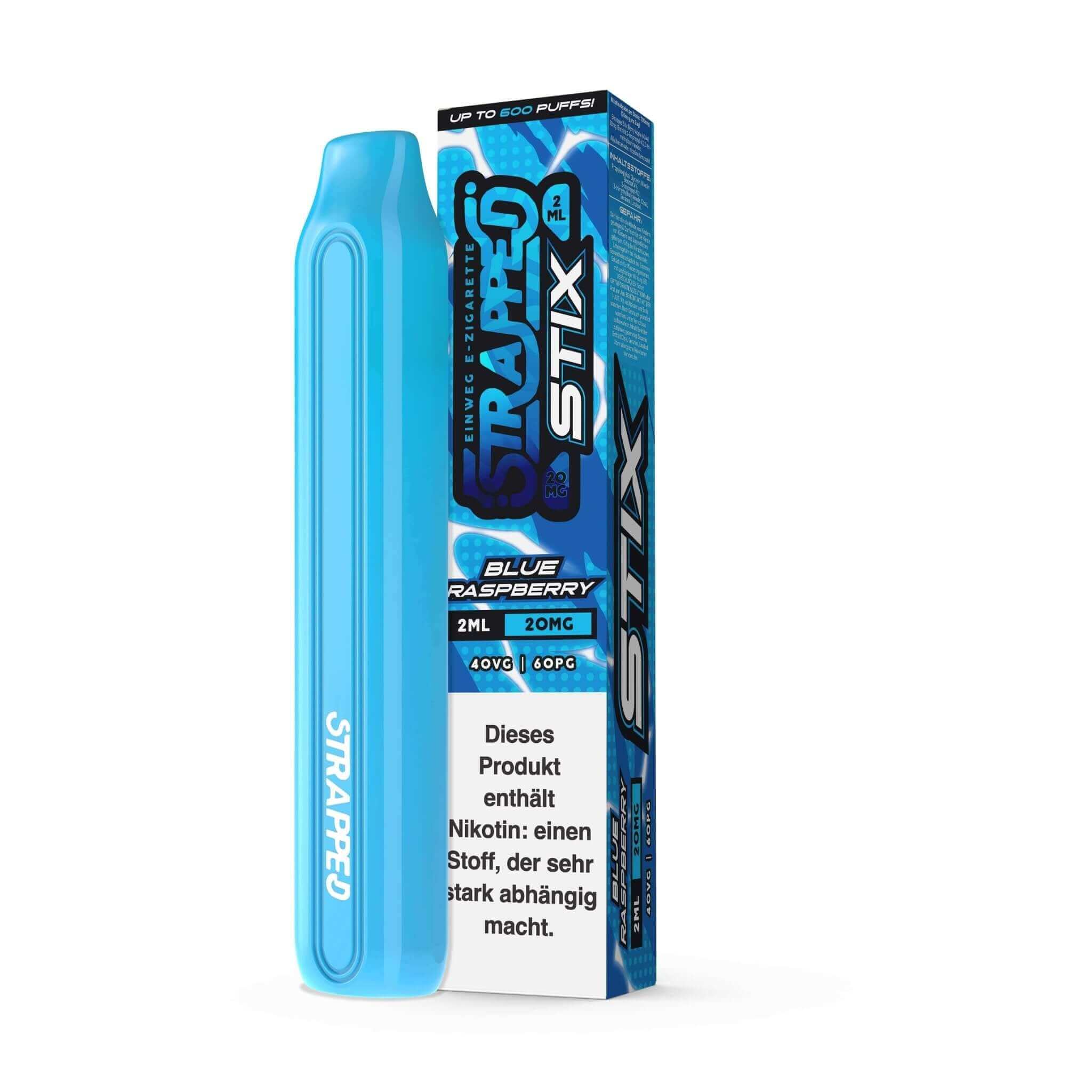 Strapped STIX - Einweg E - Zigarette - Blue Raspberry - 20 mg/ml - Haus des Dampfes